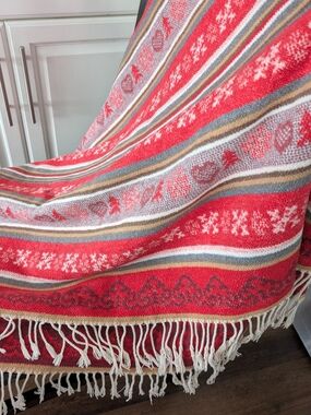 Beautiful Nordic Fair Aisle Swedish Print Soft Throw Cotton Blend Portugal